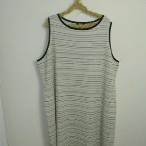 MISOOK Dress Beige  Blue Textured  Knit Sleeveless Sheath Plus Size 3X